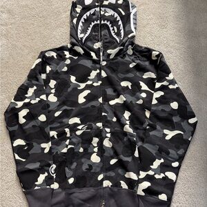 Bape Gray Knit with Iconic Brown Logo